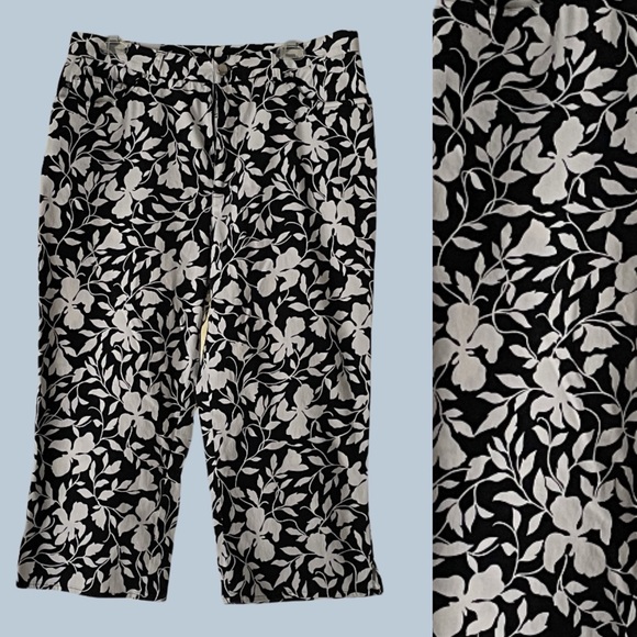 Lauren Ralph Lauren Pants - Lauren Ralph Lauren Black White Floral Capri Pants